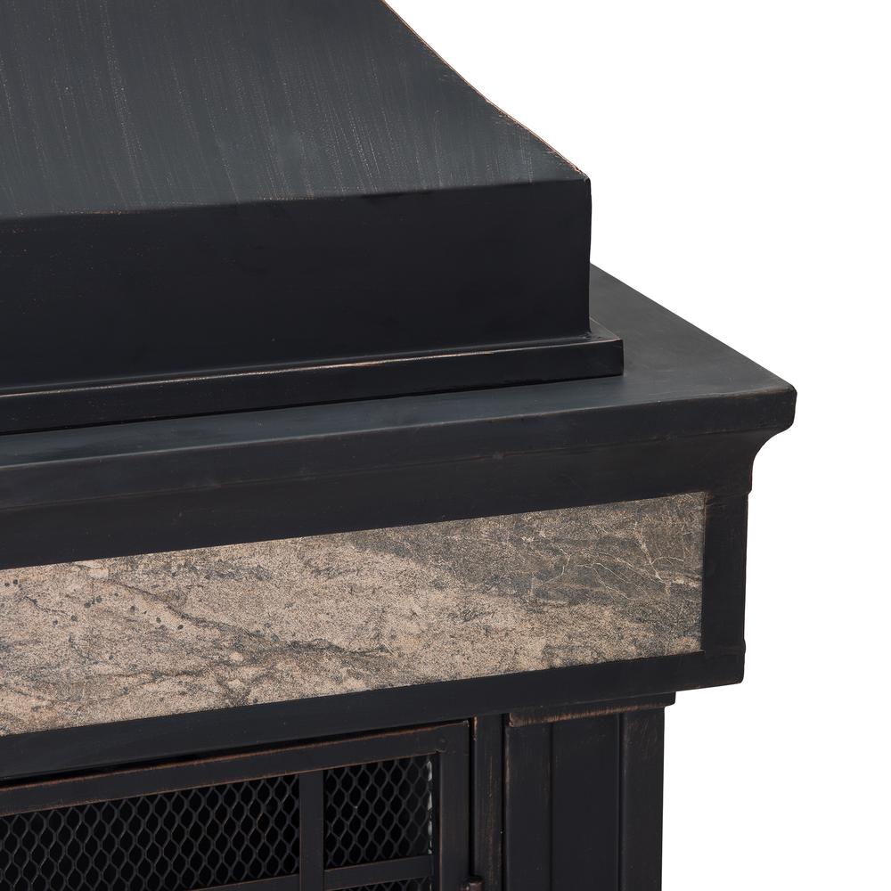 Heirloom Slate Wood Burning Fireplace - Black. Picture 9