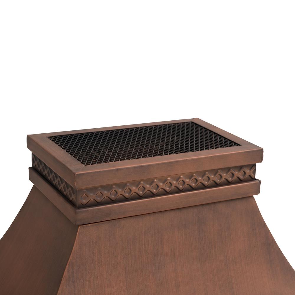 Smith Collection Outdoor Patio Wood Burning Steel Fireplace with Chimney. Picture 11
