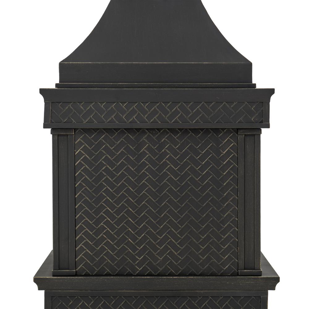 Sunjoy Heirloom Slate Wood Burning Fireplace - Black. Picture 2