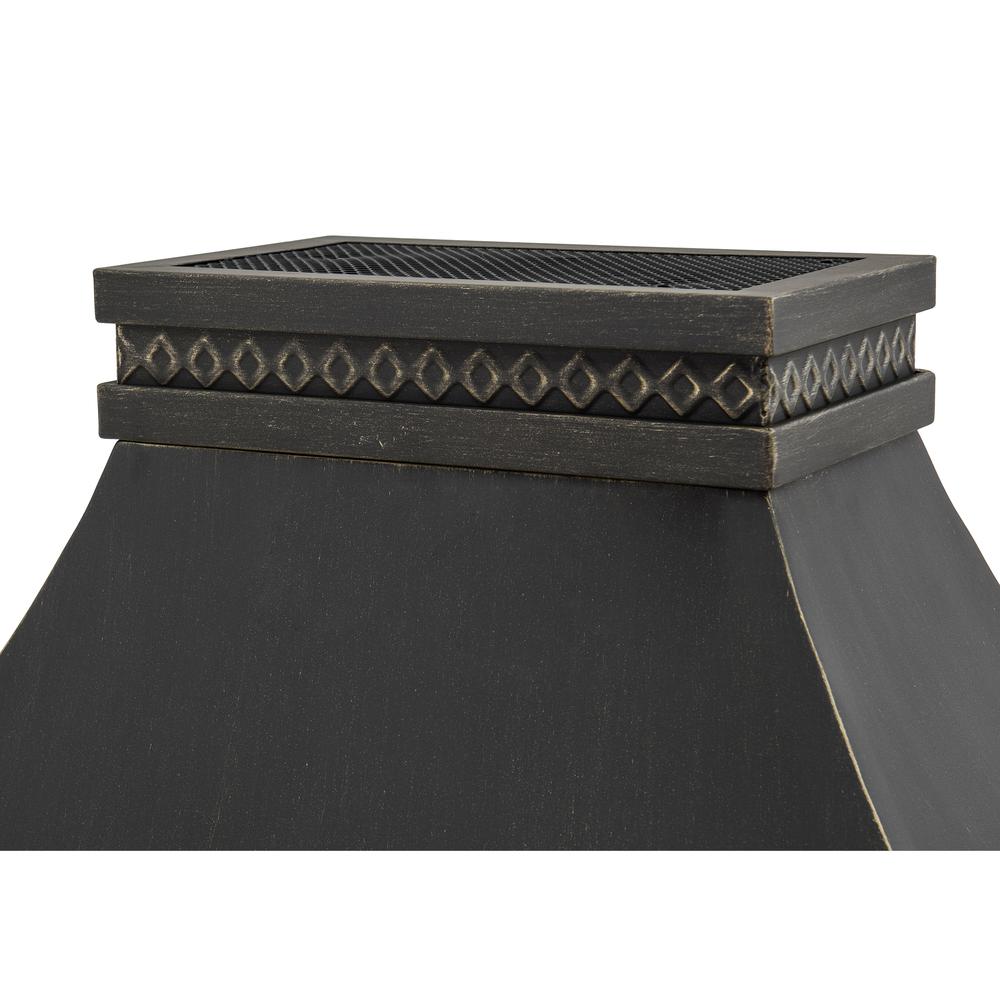 Sunjoy Heirloom Slate Wood Burning Fireplace - Black. Picture 3