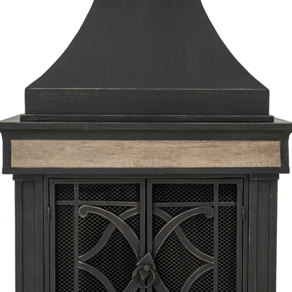Sunjoy Heirloom Slate Wood Burning Fireplace - Black. Picture 5