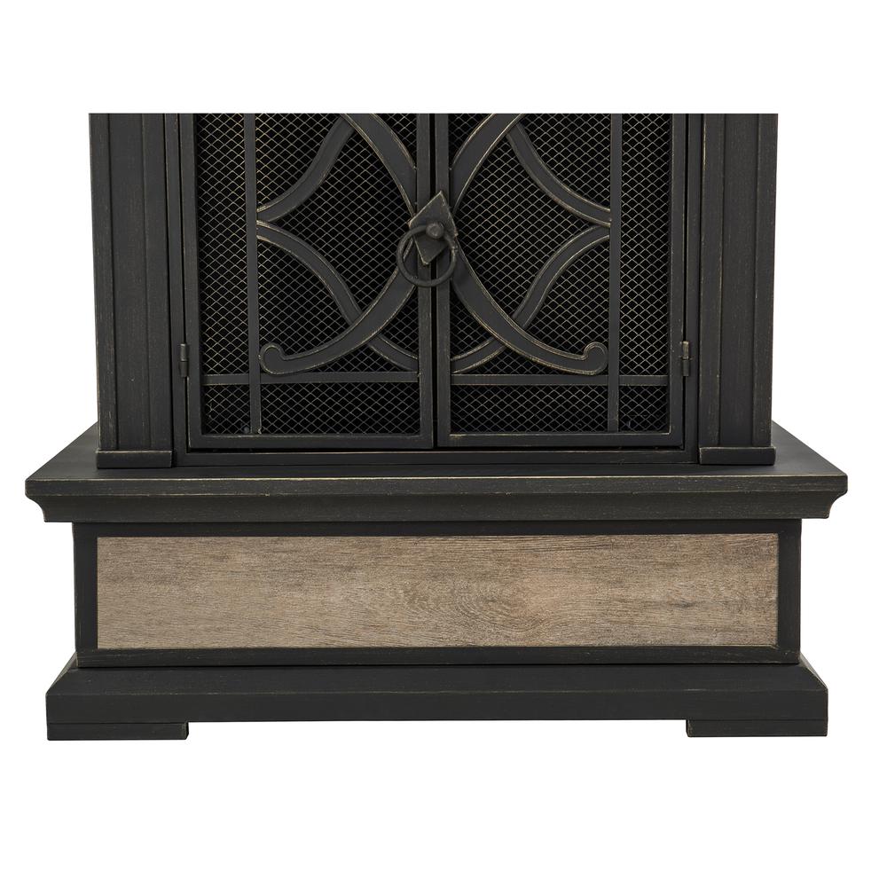 Sunjoy Heirloom Slate Wood Burning Fireplace - Black. Picture 6