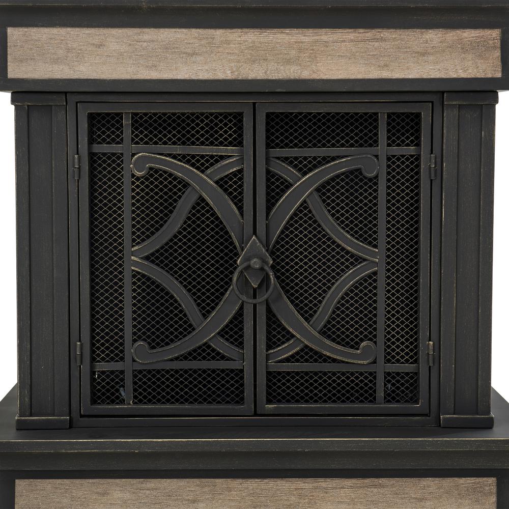 Sunjoy Heirloom Slate Wood Burning Fireplace - Black. Picture 7