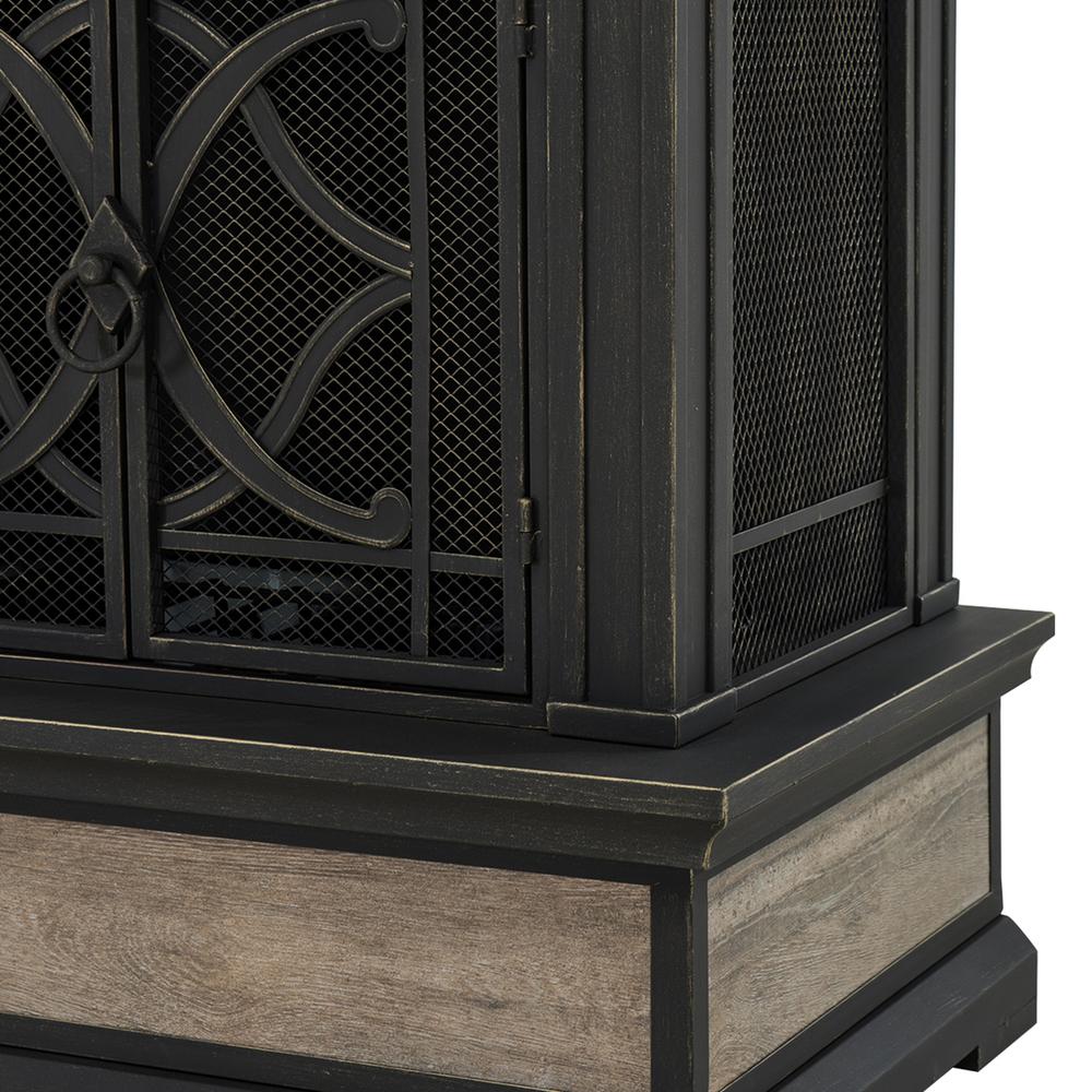 Sunjoy Heirloom Slate Wood Burning Fireplace - Black. Picture 8