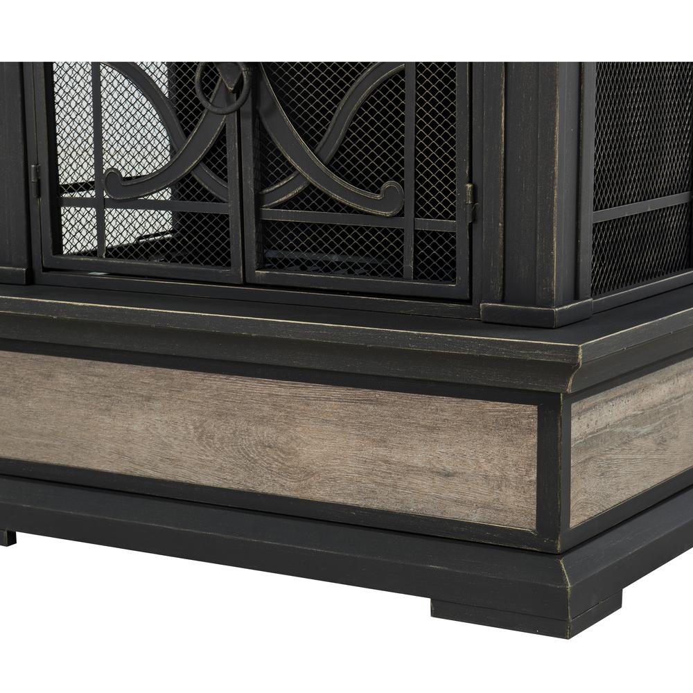 Sunjoy Heirloom Slate Wood Burning Fireplace - Black. Picture 9
