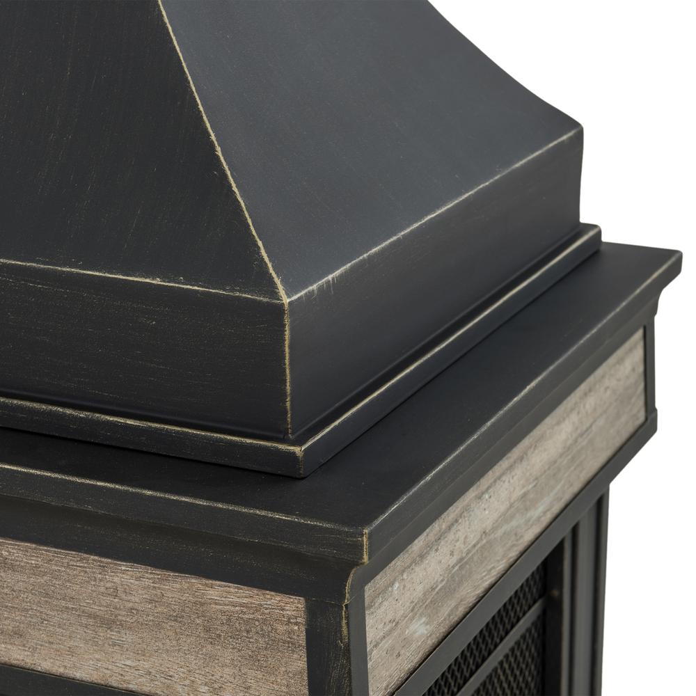 Sunjoy Heirloom Slate Wood Burning Fireplace - Black. Picture 10