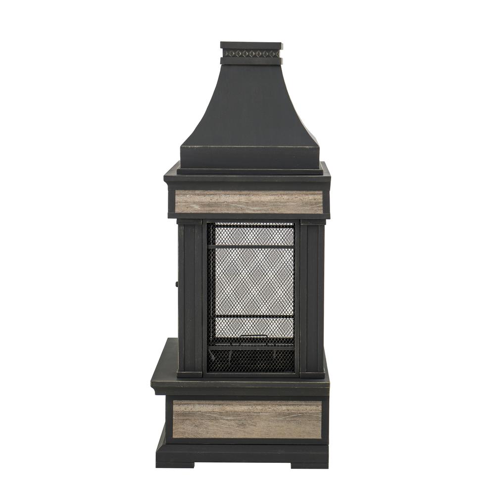 Sunjoy Heirloom Slate Wood Burning Fireplace - Black. Picture 19