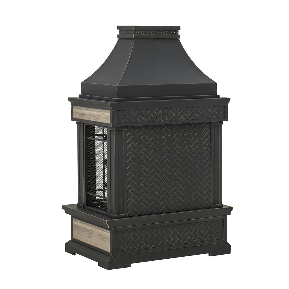 Sunjoy Heirloom Slate Wood Burning Fireplace - Black. Picture 20
