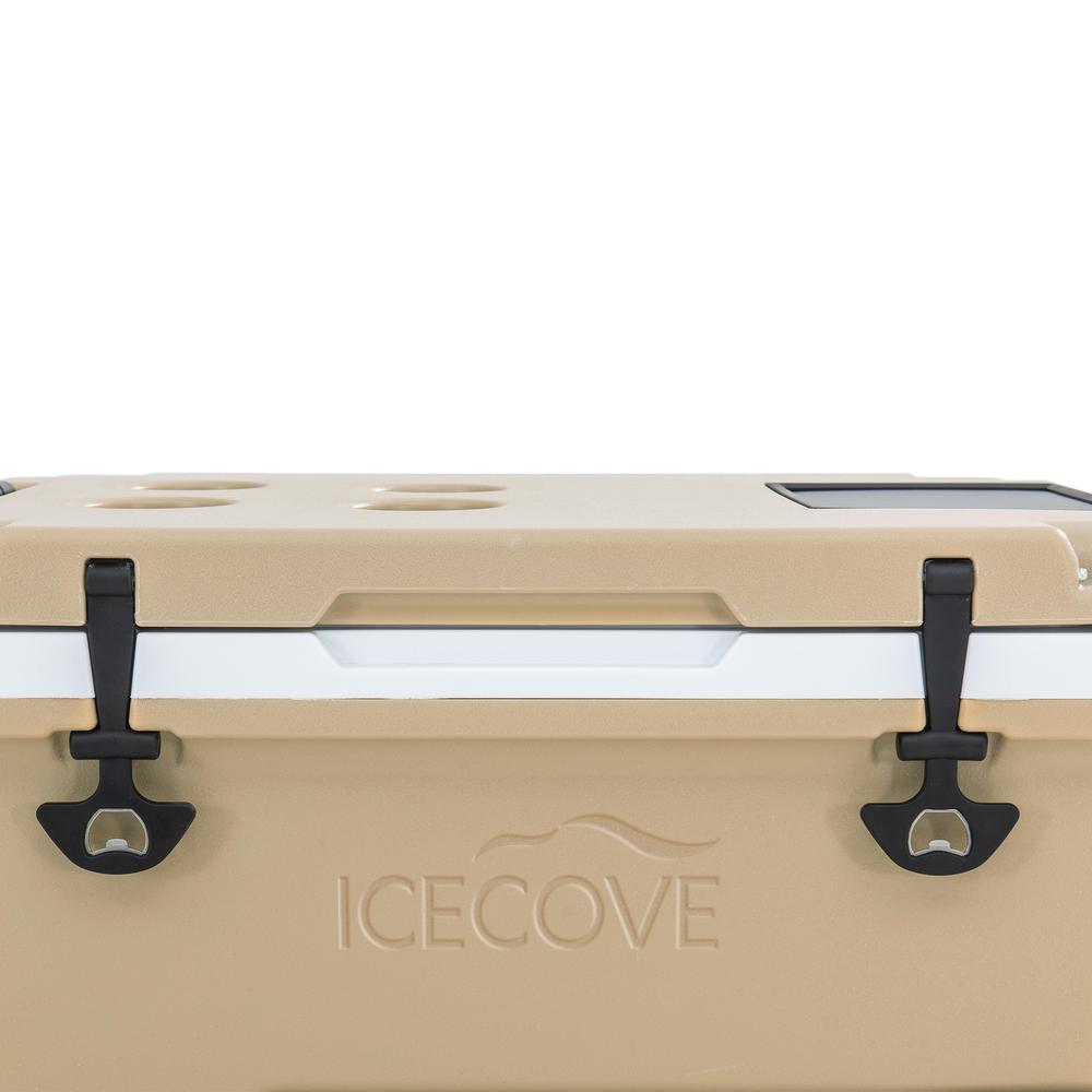60-Quart Insulated Portable Rolling Ice Chest Solar Cooler with Wheels. Picture 16