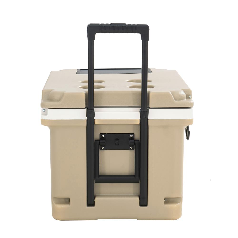 60-Quart Insulated Portable Rolling Ice Chest Solar Cooler with Wheels. Picture 4