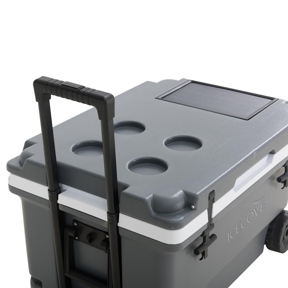 Louie 60-Quart Insulated Portable Rolling Ice Chest Solar Cooler with Wheels. Picture 9