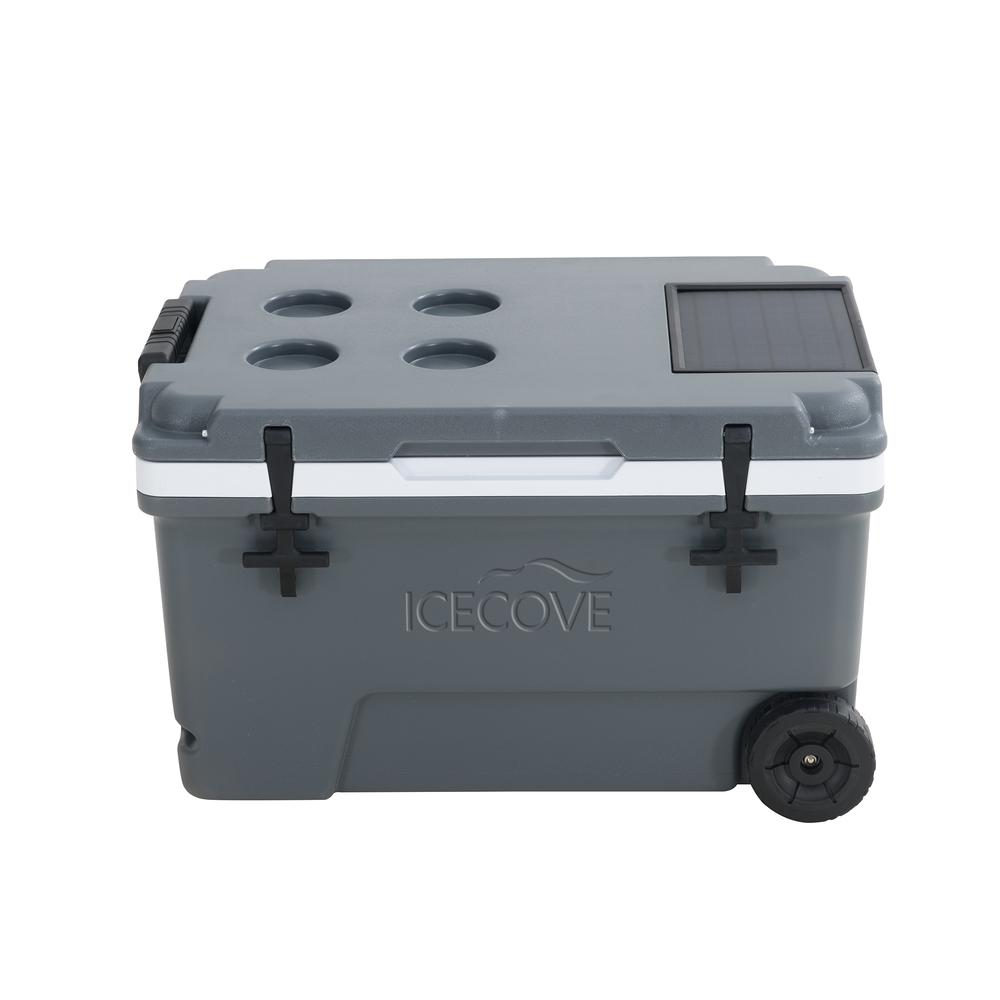Louie 60-Quart Insulated Portable Rolling Ice Chest Solar Cooler with Wheels. Picture 21
