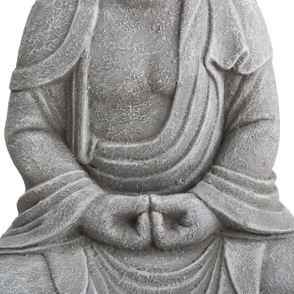 Sunjoy Buddha Statue 20 in. Large Sized Buddha Garden Statue Gray Decorative Outdoor Buddha Statue. Picture 10
