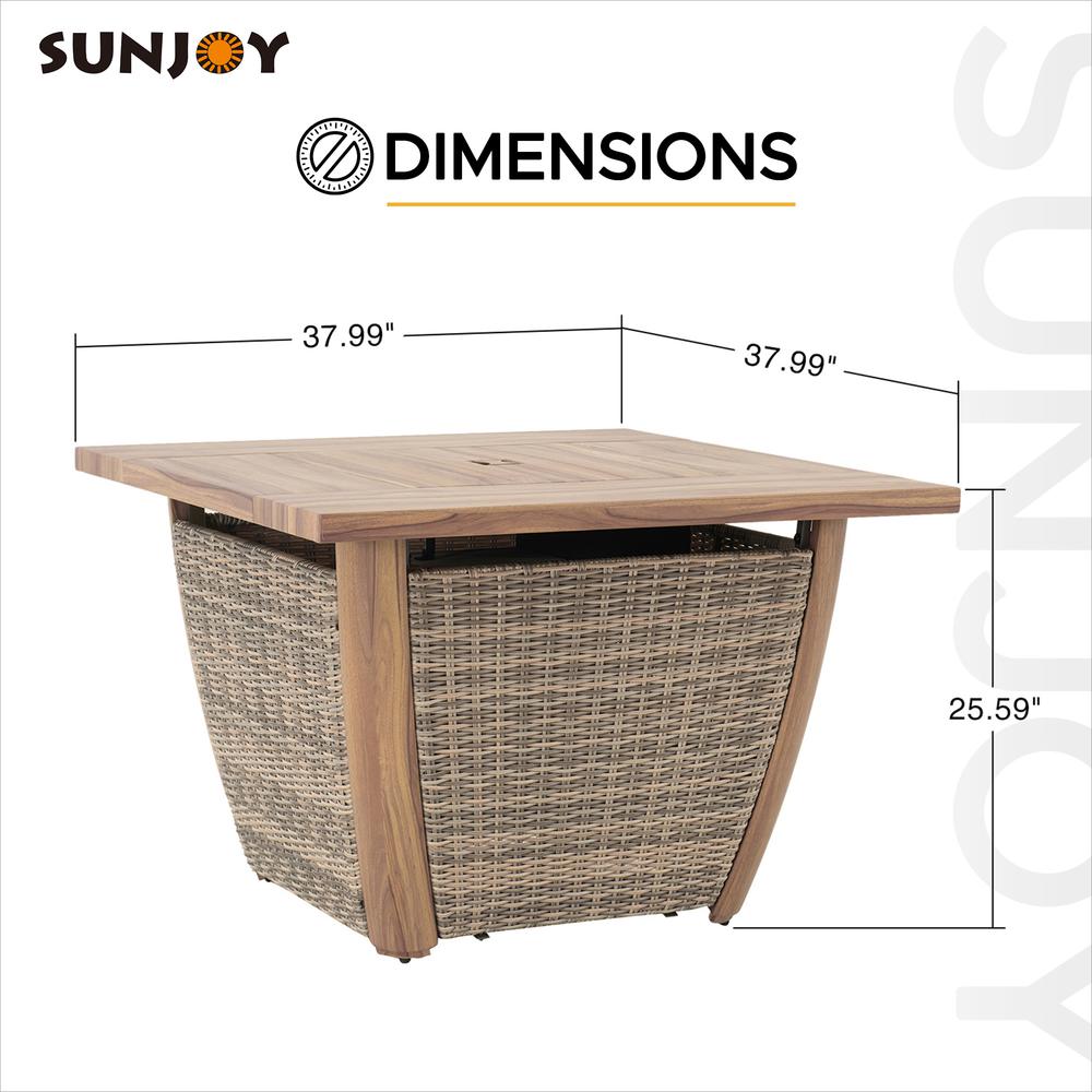 Fire Pit Outdoor Wicker Propane Gas Fire Pit Table Hidden Propane Tank Fire Pits. Picture 2