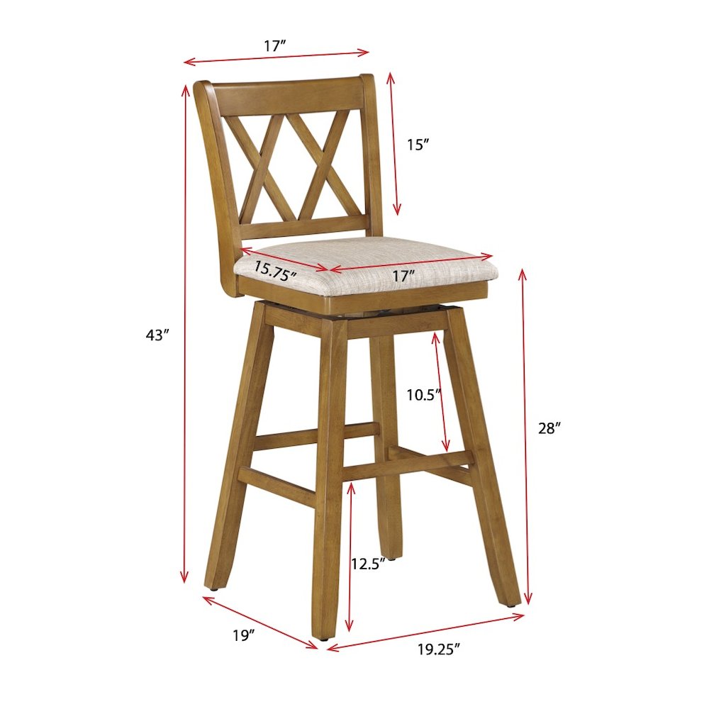 29in Brookline Swivel Barstool Oak. Picture 9