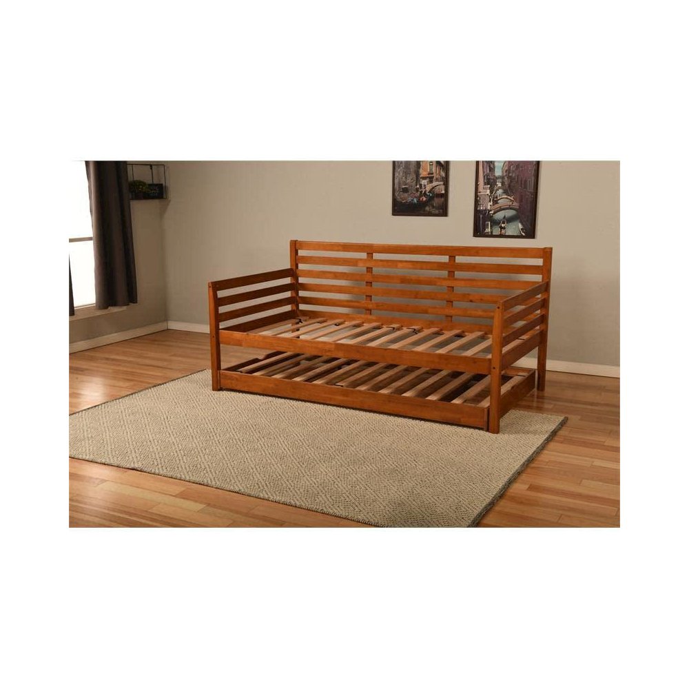 Boho Daybed-Pop Up-Barbados Finish-Linen Aqua Mattresses. Picture 6