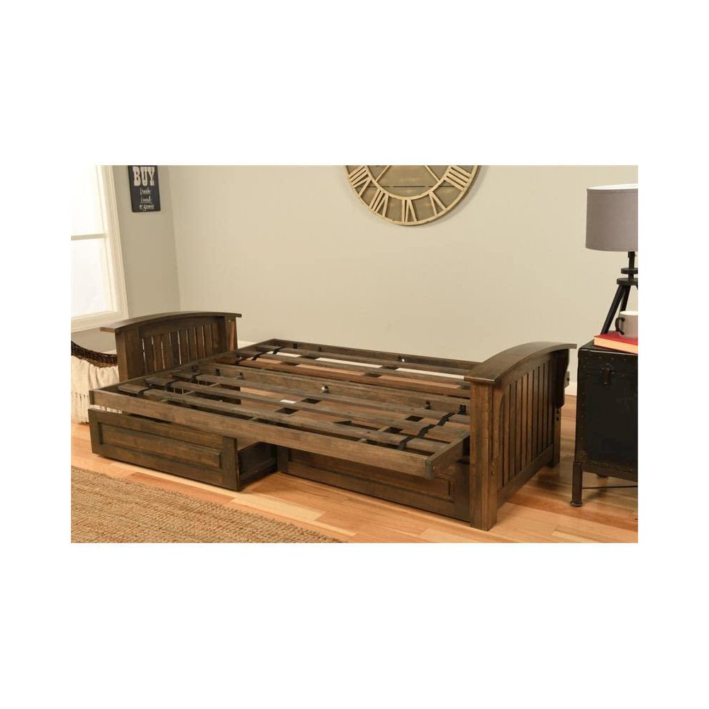 Washington Queen Frame-Rustic Walnut-Storage Drawers. Picture 3