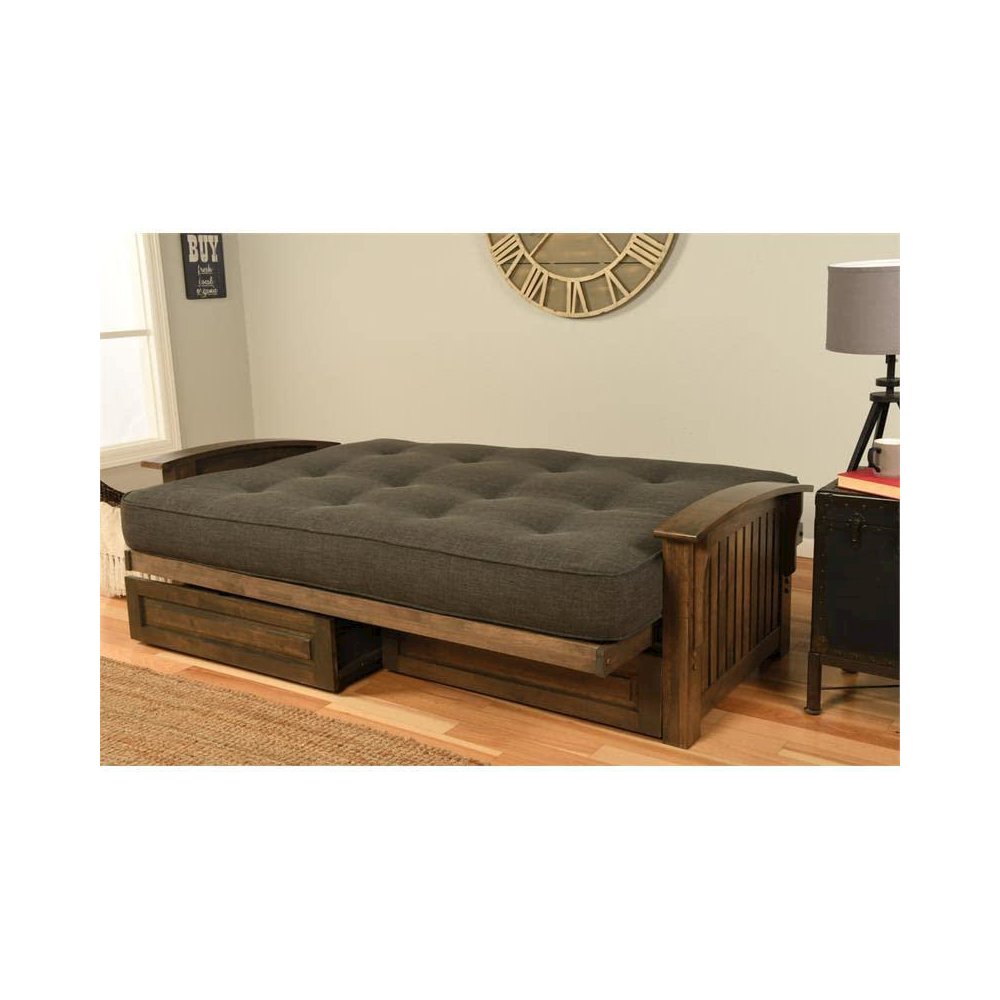 Washington Queen Frame-Rustic Walnut-Storage Drawers. Picture 6