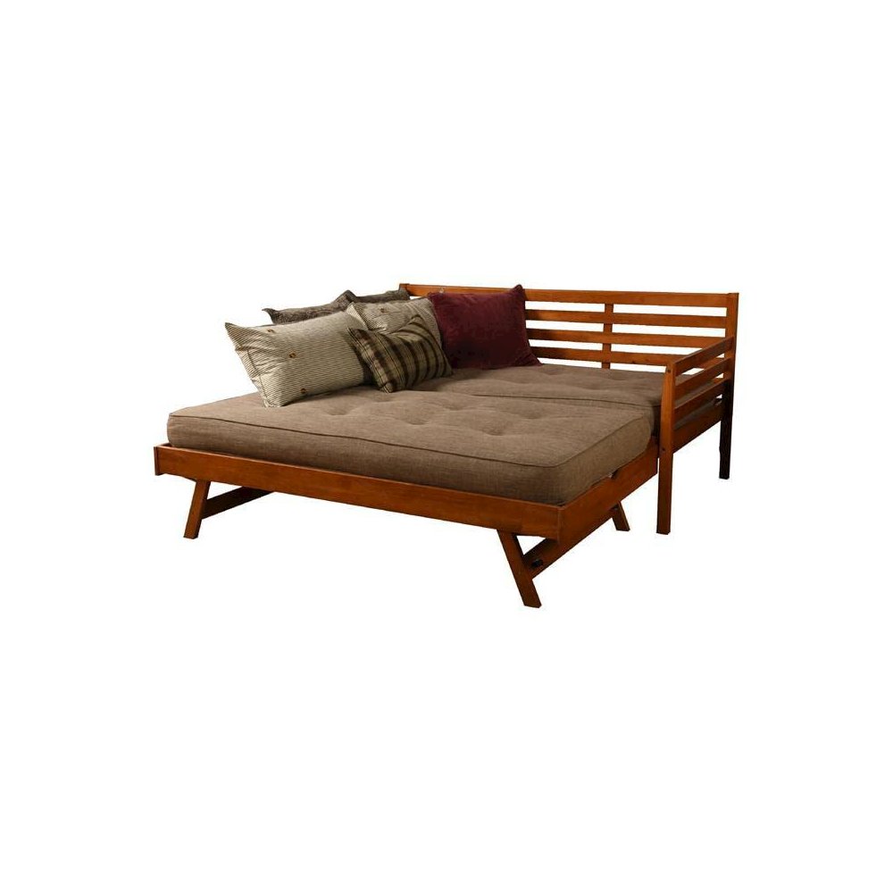 Boho Daybed-Pop Up-Barbados Finish-Linen Stone Mattresses. Picture 2