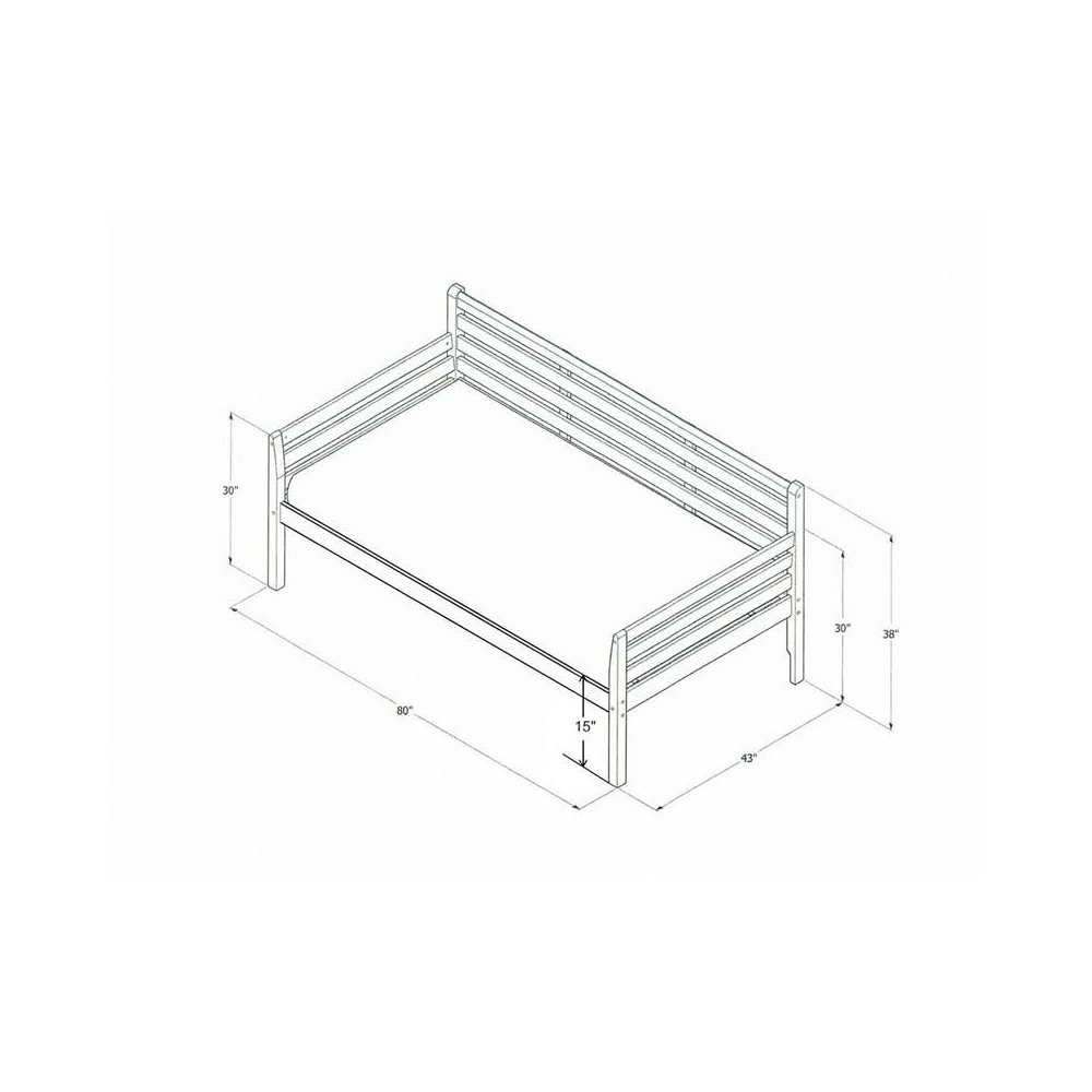 Boho Daybed-Pop Up-Barbados Finish-Linen Stone Mattresses. Picture 7