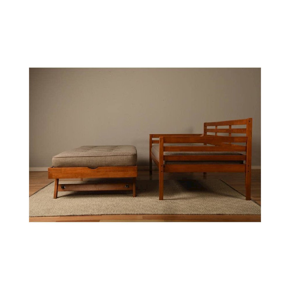 Boho Daybed-Pop Up-Barbados Finish-Linen Stone Mattresses. Picture 5