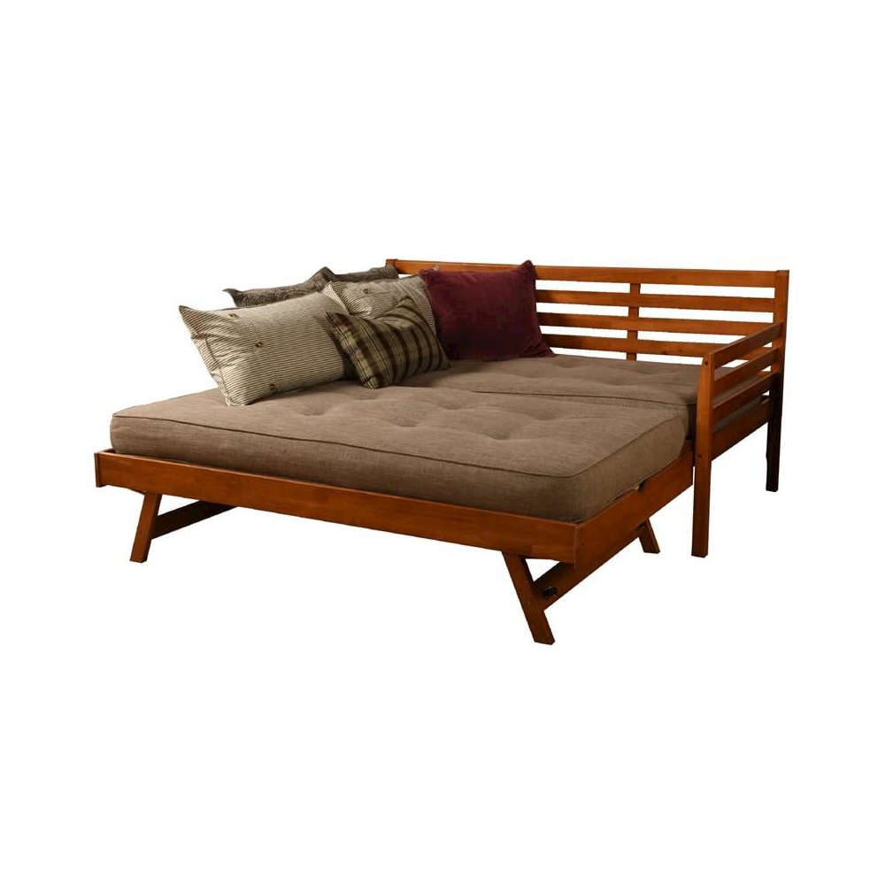 Boho Daybed-Pop Up-Barbados Finish-Linen Stone Mattresses. Picture 1