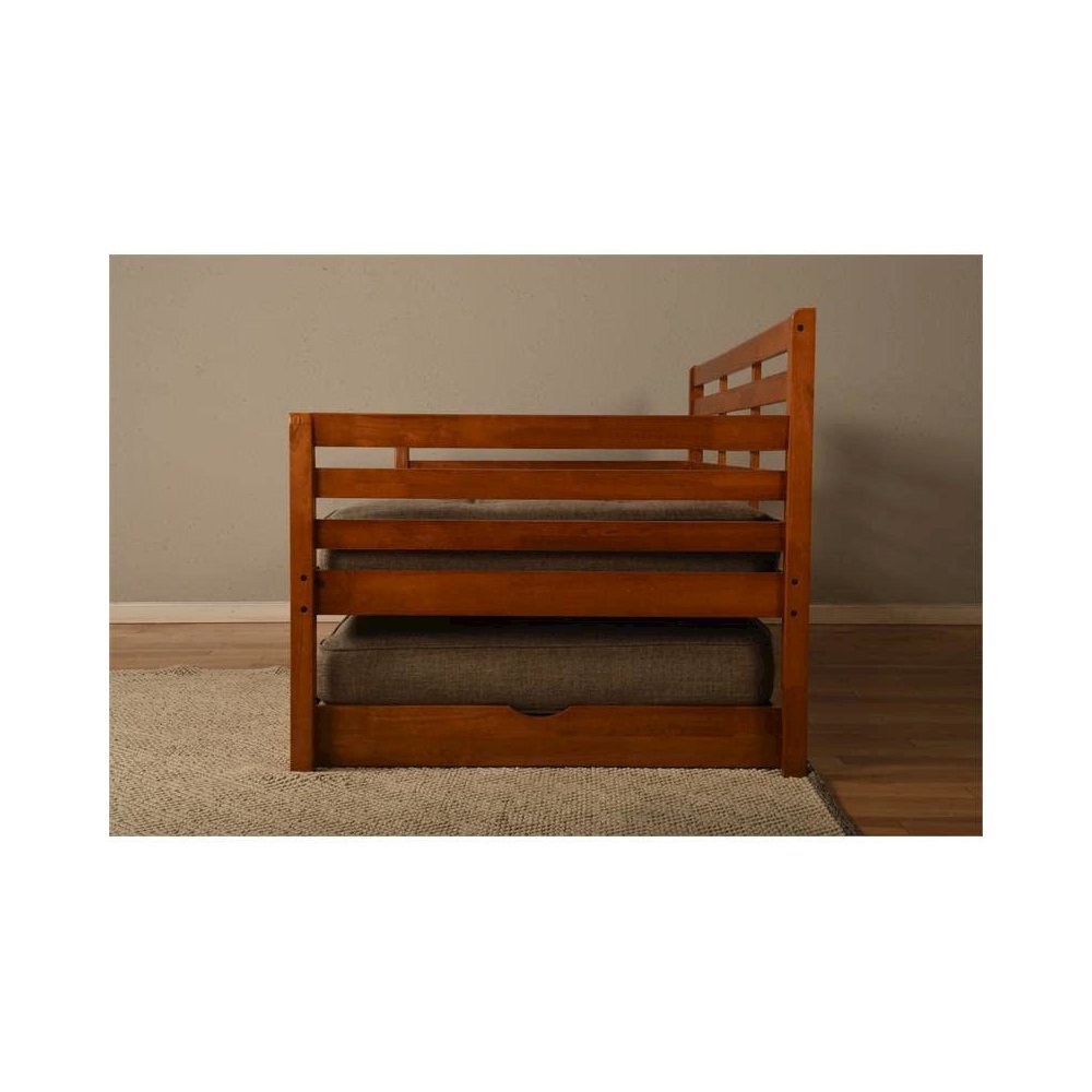 Boho Daybed-Pop Up-Barbados Finish-Linen Stone Mattresses. Picture 6