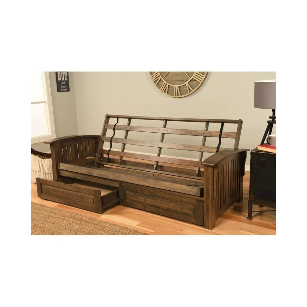 Washington Queen Frame-Rustic Walnut-Storage Drawers. Picture 2