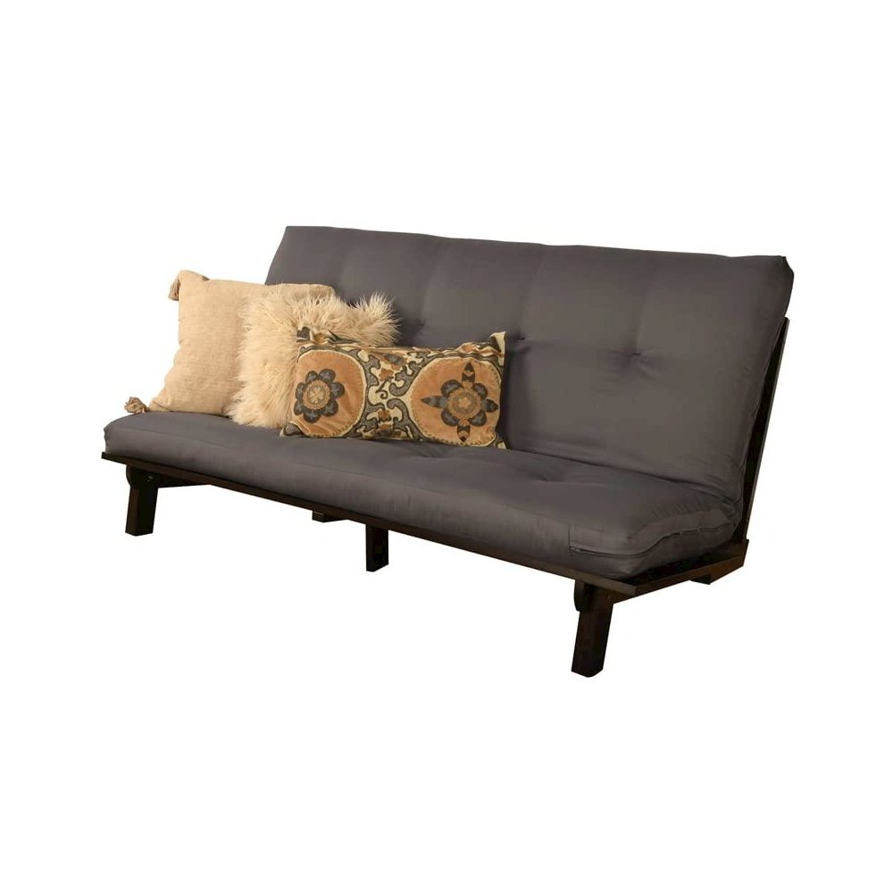 Carson Frame-Java Finish-Twill Gray Mattress. Picture 1