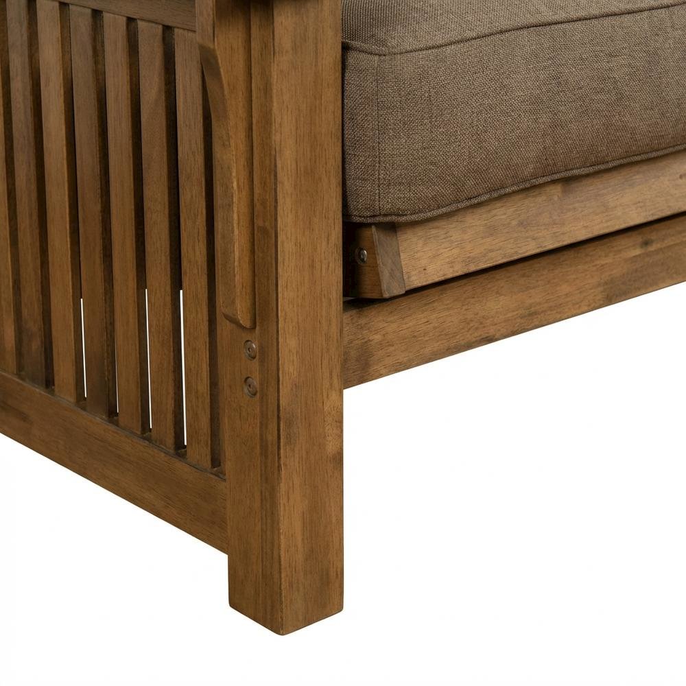 Brown Fabric Futon with Sturdy Frame and Comfortable Mattress. Picture 6
