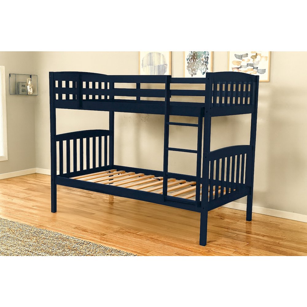 Claire Twin over Twin Bunk Bed, Twin, Navy Blue (Mattresses Not Included). Picture 3