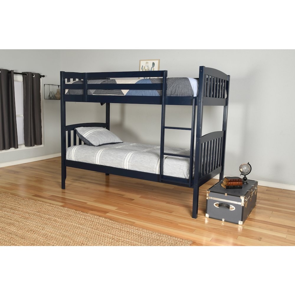 Claire Twin over Twin Bunk Bed, Twin, Navy Blue (Mattresses Not Included). Picture 2
