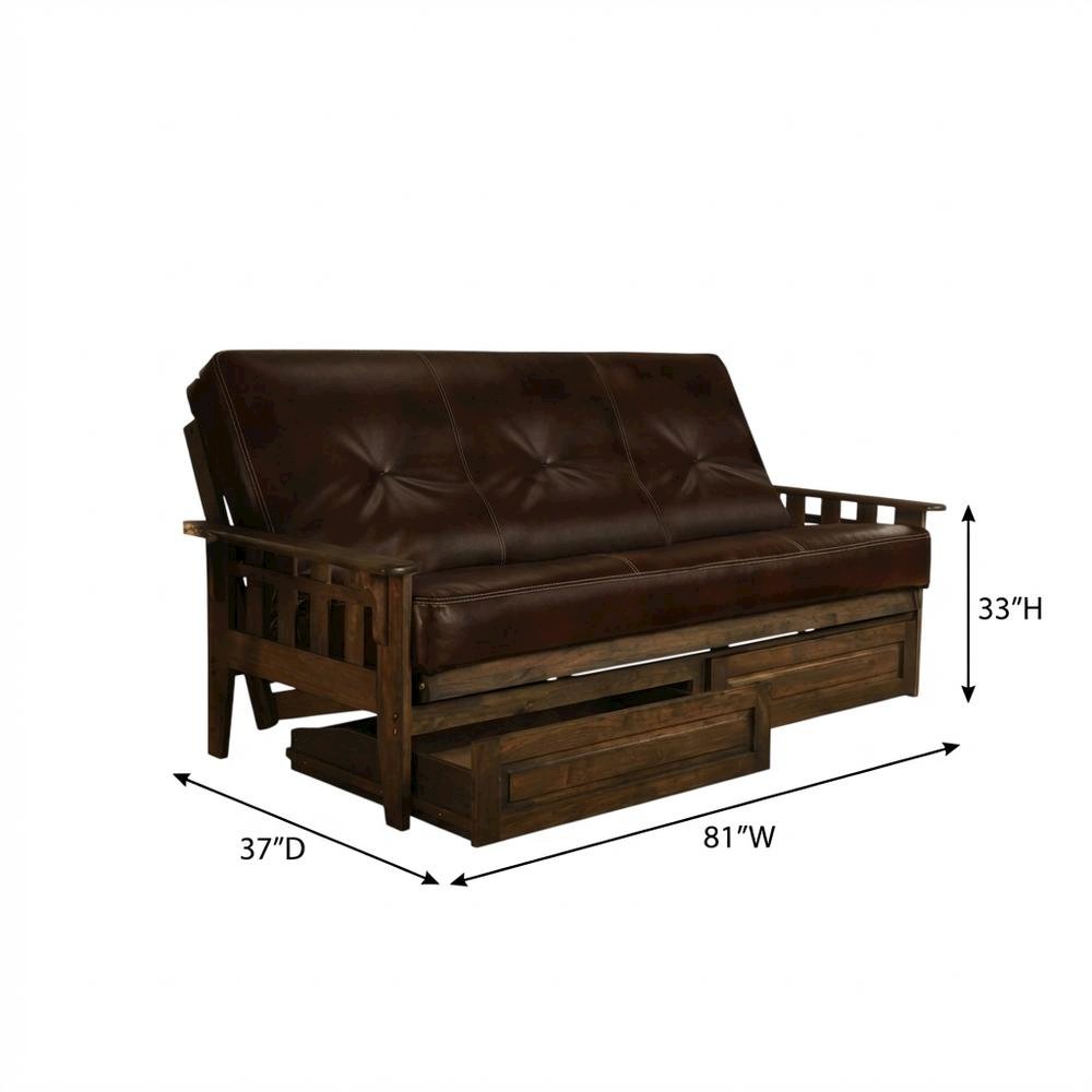Foldable Fabric Futon with Polyester Leather Blend, Versatile Convertible Design. Picture 7
