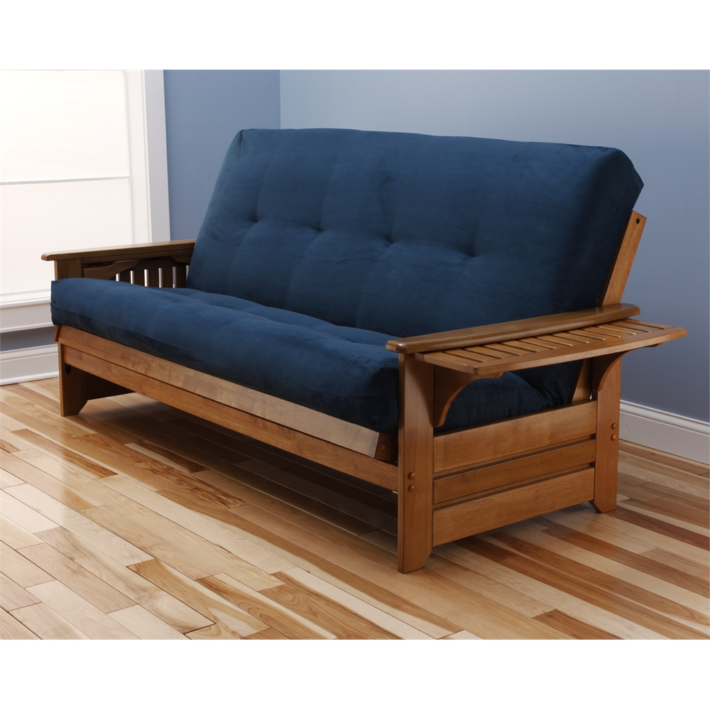 Phoenix Frame-Barbados Finish-Suede Navy Mattress. Picture 1