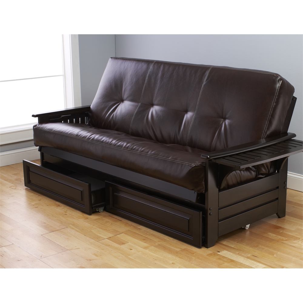 Phoenix Frame-Espresso Finish-Oregon Trail Java Mattress-Storage Drawers. Picture 1