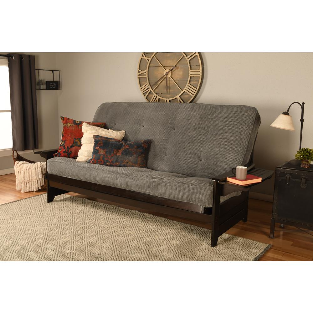 Phoenix Frame Queen-Espresso Finish-Marmont Thunder Mattress. Picture 1