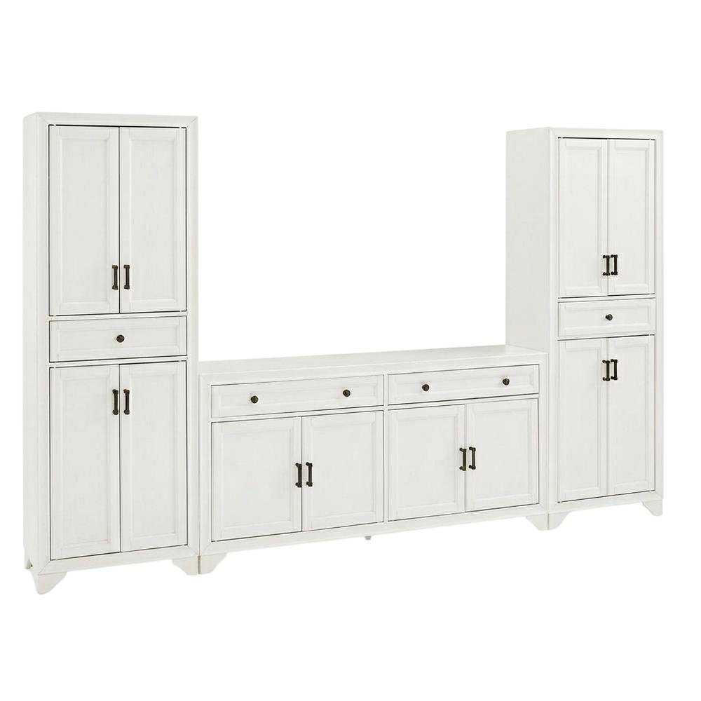 Contemporary 3-Piece Entertainment Center with Sideboard and Storage Pantries. Picture 4