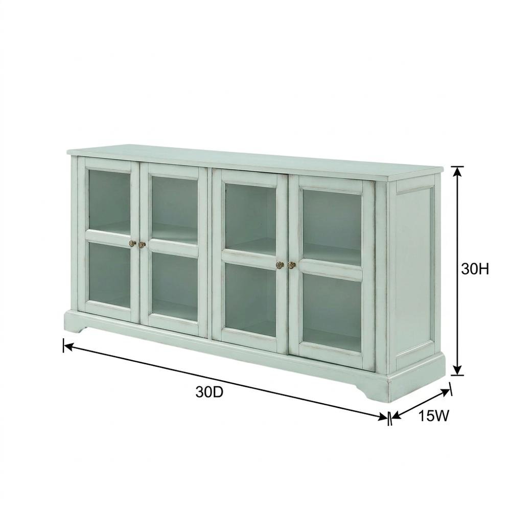 Glass Door Sideboard with Anti-Tip Mechanism and ample storage. Picture 4