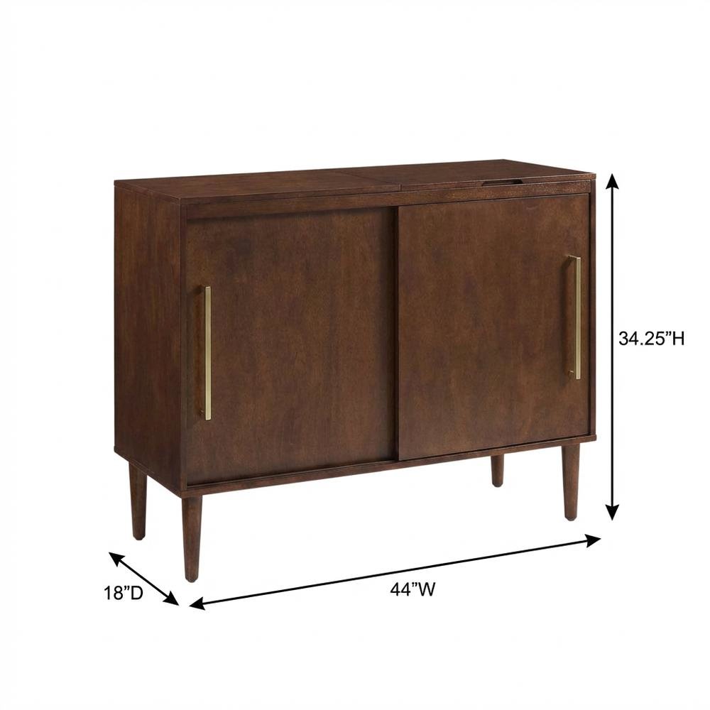 Mahogany Media Console with Anti-Tip Hardware and Sturdy Design. Picture 5