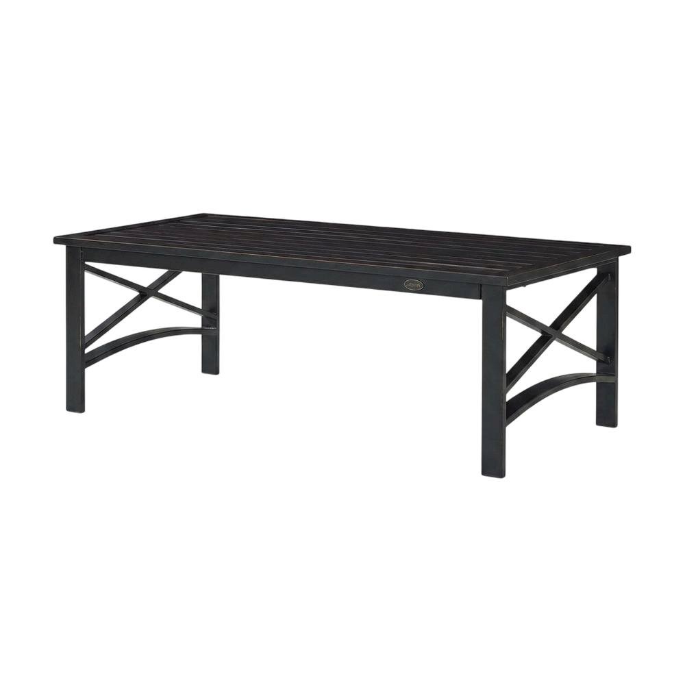 Oil-Rubbed Bronze Outdoor Coffee Table with Sturdy Design and Anti-Tip Hardware. Picture 1