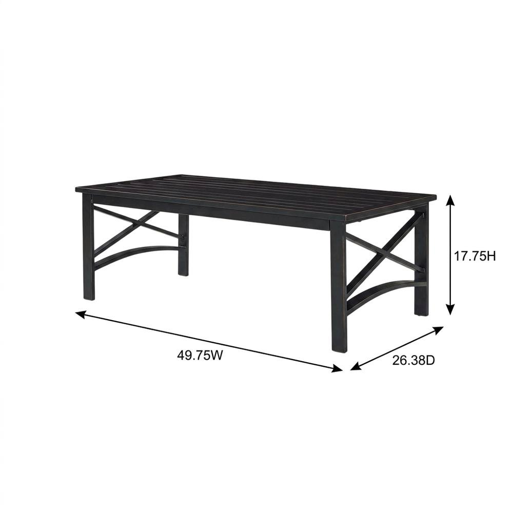 Oil-Rubbed Bronze Outdoor Coffee Table with Sturdy Design and Anti-Tip Hardware. Picture 7