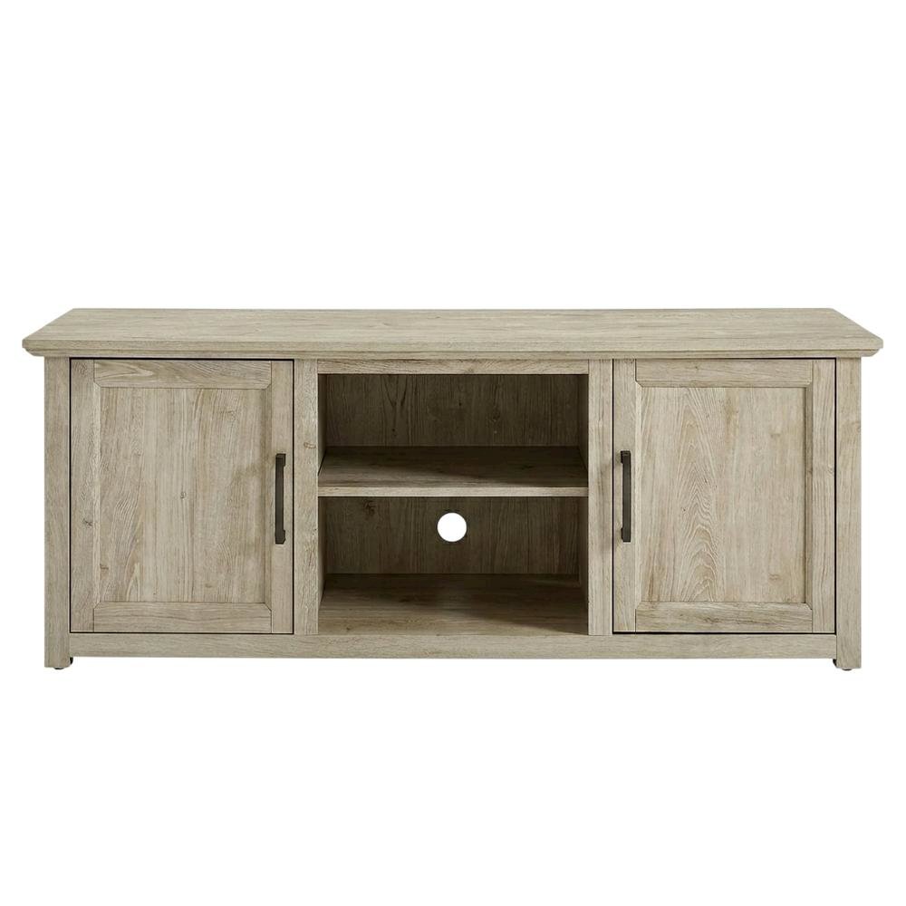 Corner TV stand for 65+ inch TVs in classic wood finish with ample storage space. Picture 4