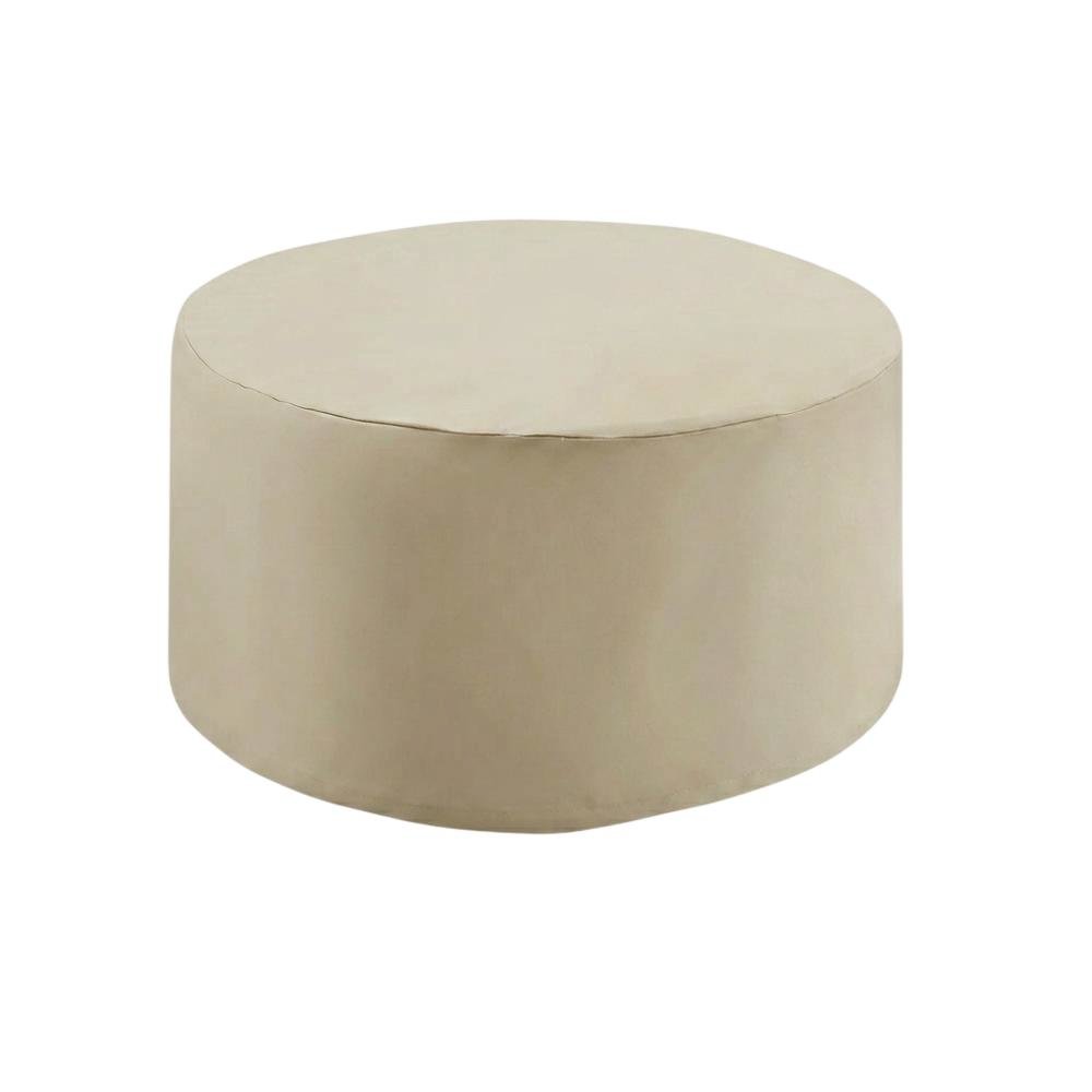 Round outdoor coffee table furniture cover for weatherproof protection. Picture 1