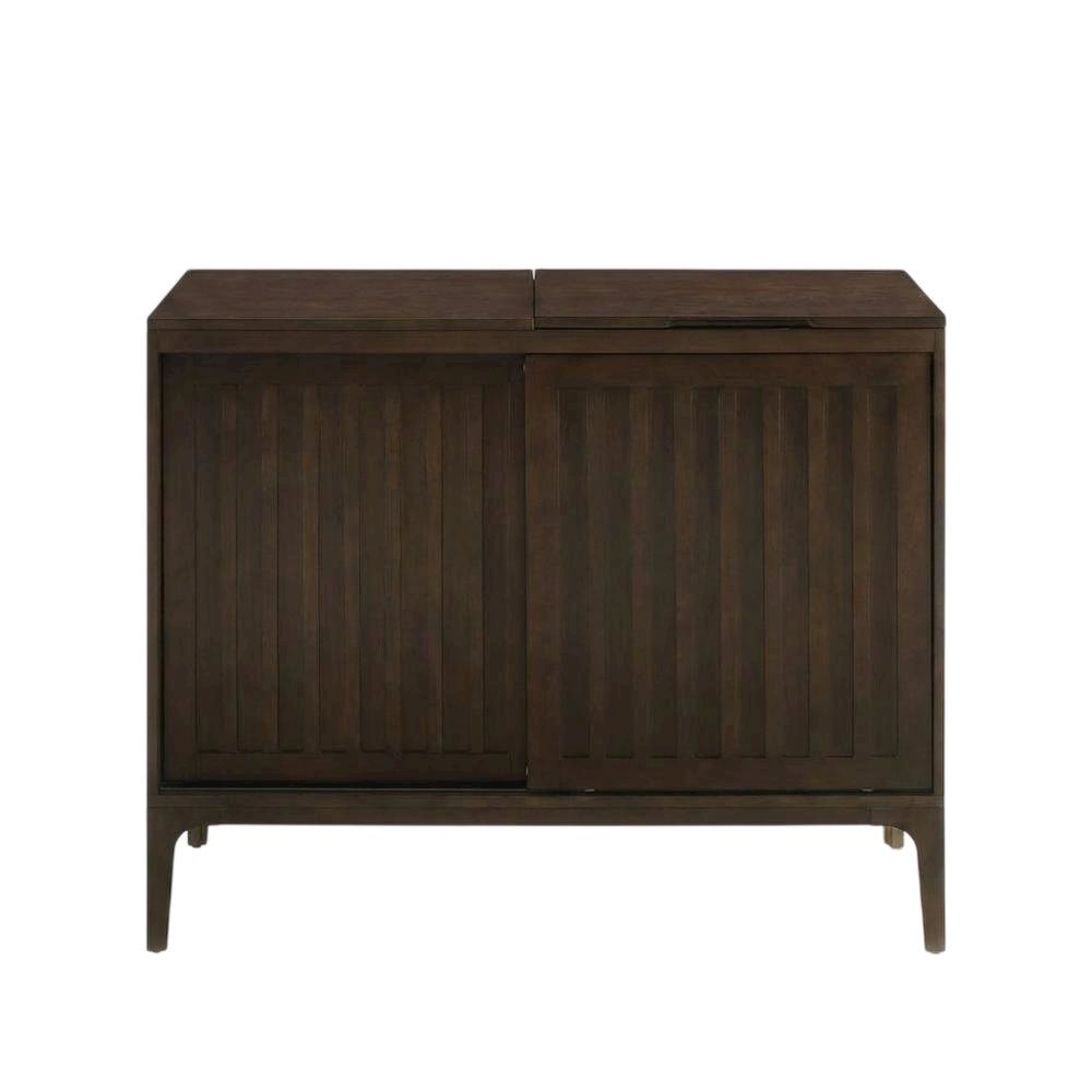 Brown Large Record Player Cabinet with Vinyl Storage Shelves. Picture 4