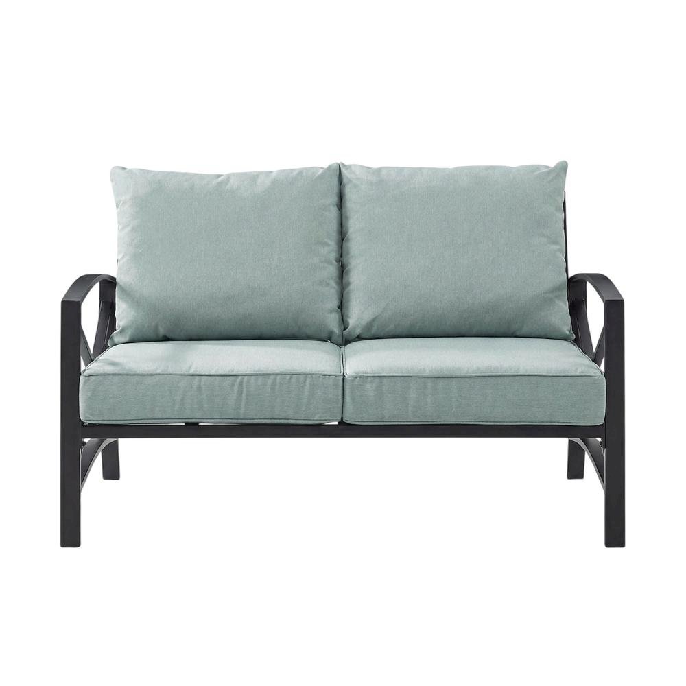 Mist Oil Rubbed Bronze Outdoor Chat Set with Loveseat and Coffee Table. Picture 4