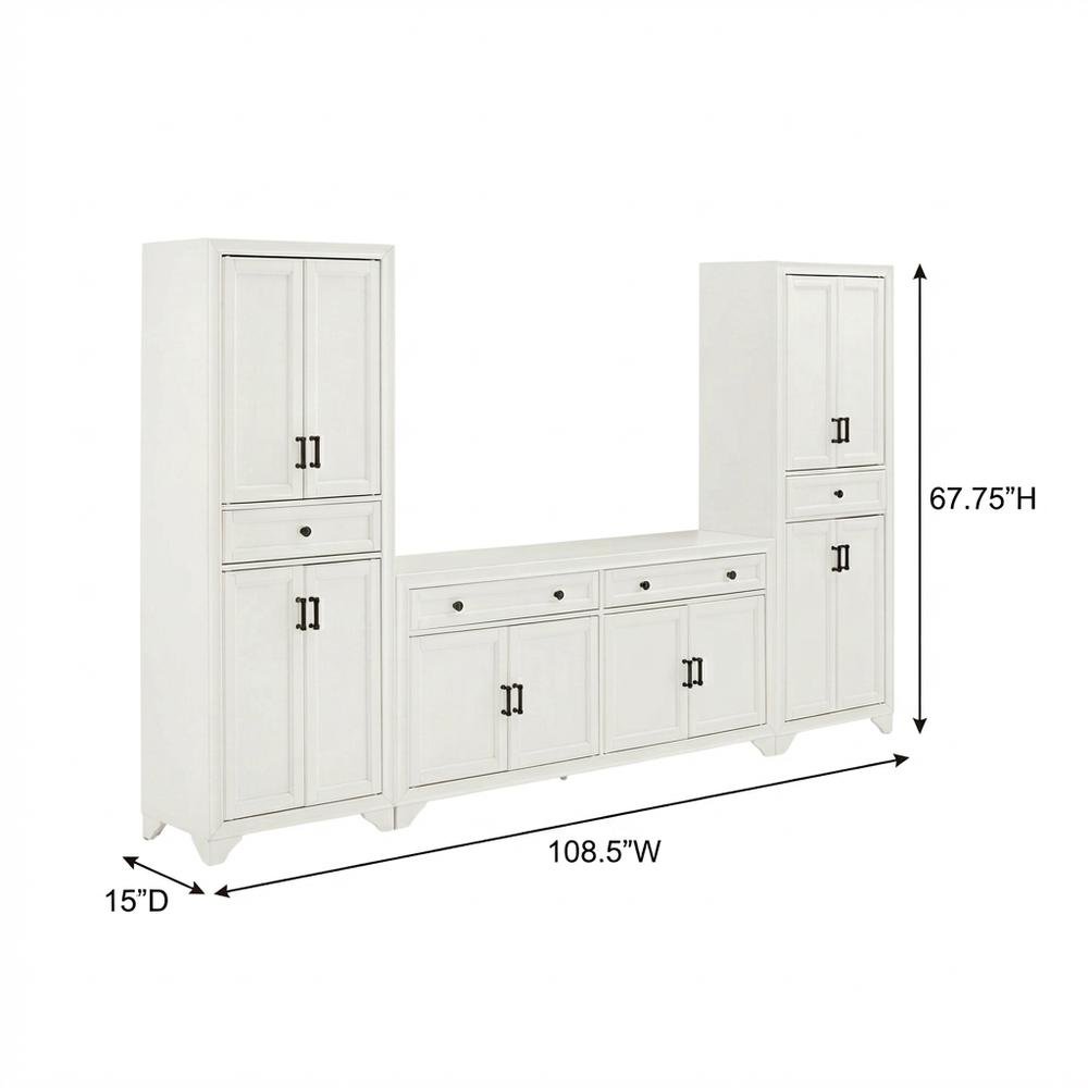 Contemporary 3-Piece Entertainment Center with Sideboard and Storage Pantries. Picture 7