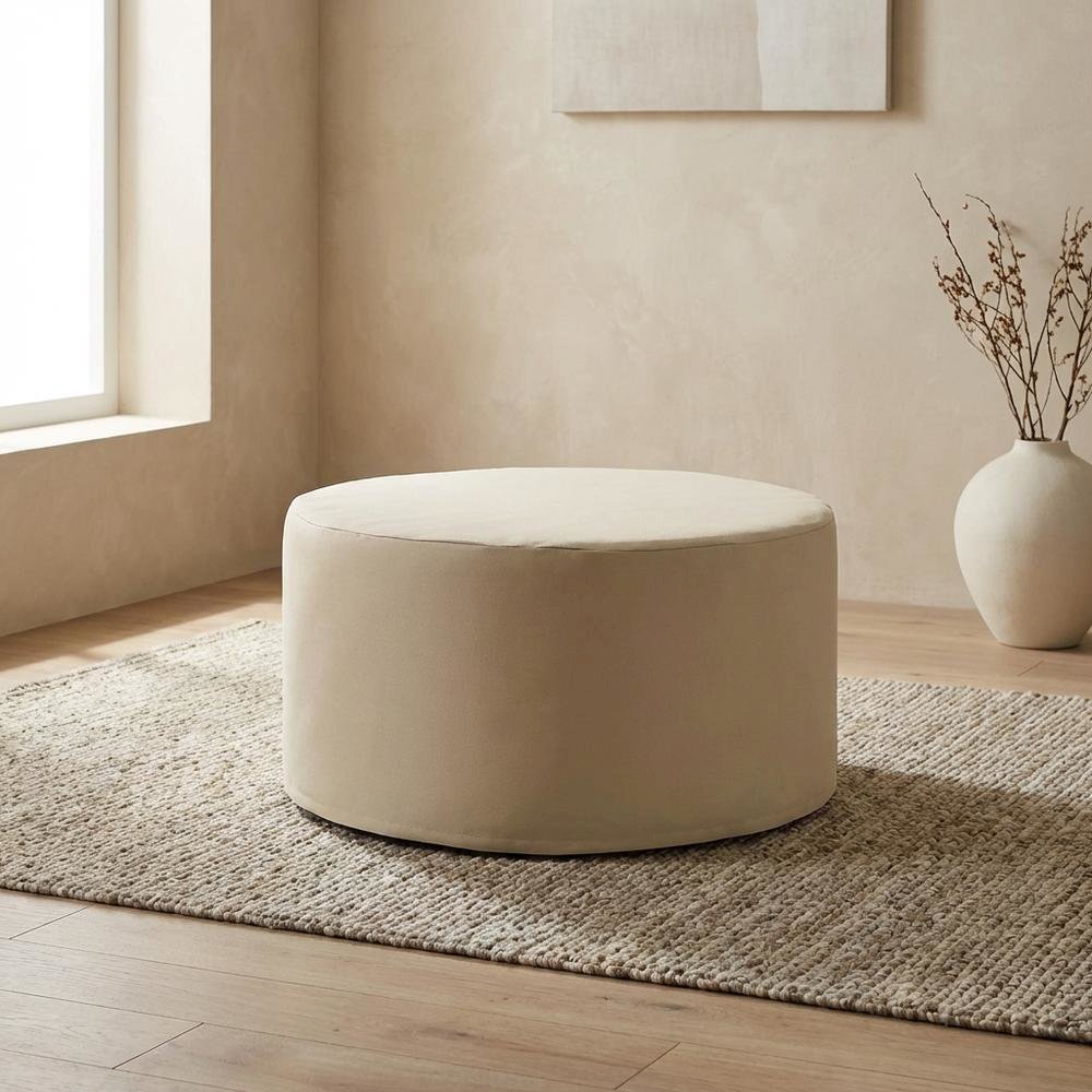Round outdoor coffee table furniture cover for weatherproof protection. Picture 2