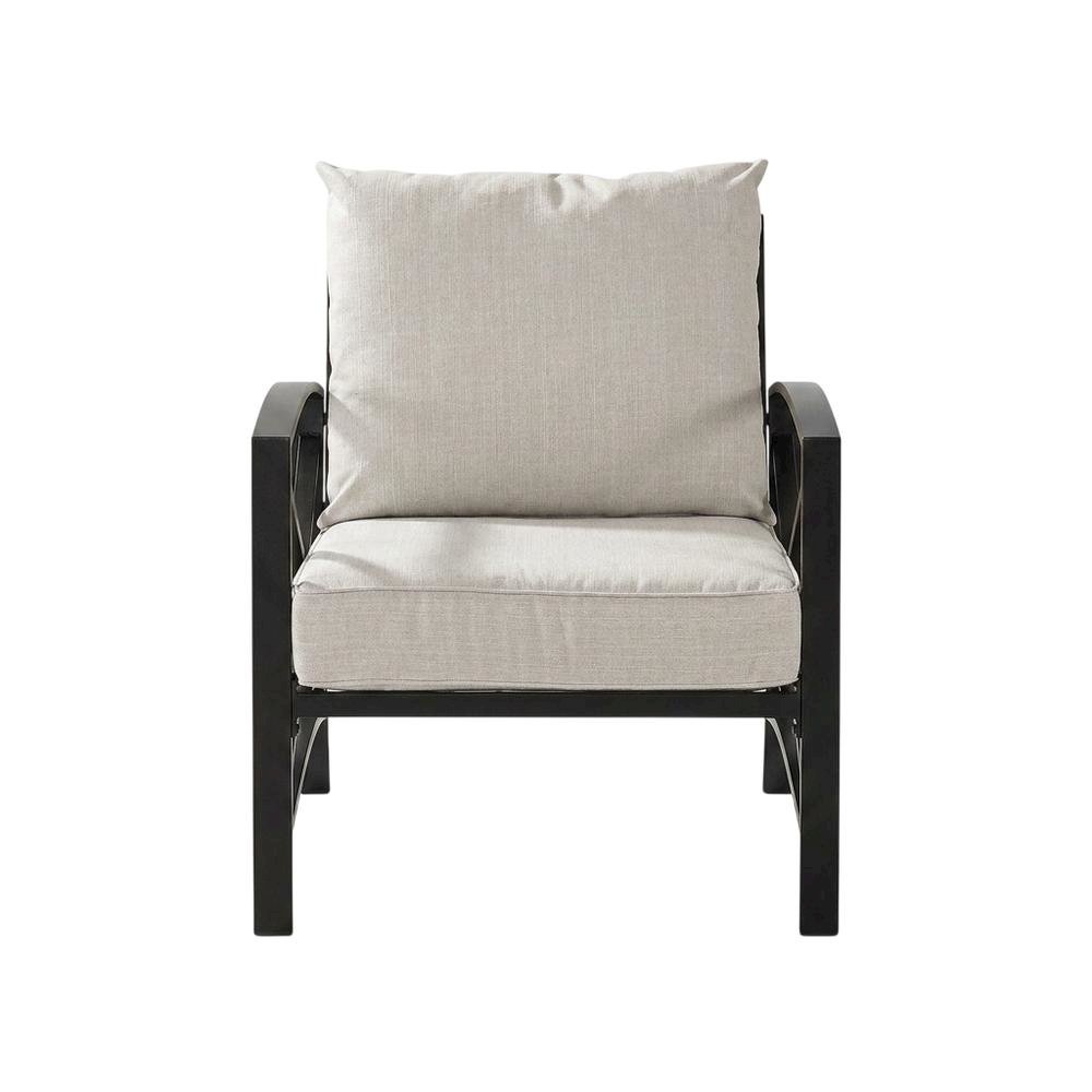 Oatmeal Outdoor Chair Set with Bronze Finish – 2 Weather-Resistant Seats. Picture 6