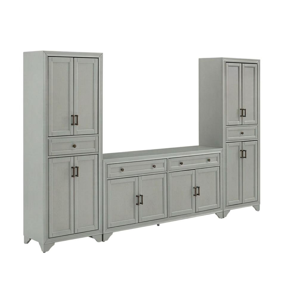 3-Piece Entertainment Center with Sideboard and Storage Pantries. Picture 1