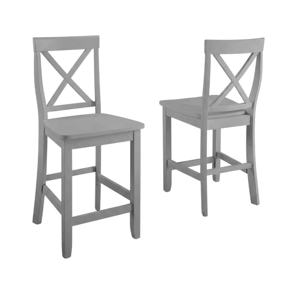 Counter Height Bar Stool Set with X-Back Design in Stylish Finish. Picture 1